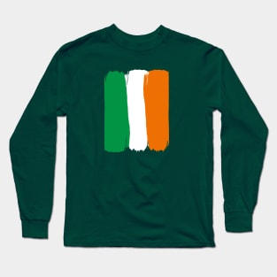 Painted Style Ireland Flag Long Sleeve T-Shirt